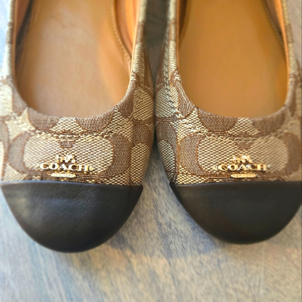 Coach Signature Pattern Flats in Brown